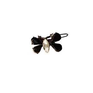 VTG Black Rhinestone Butterfly Hair Barrette